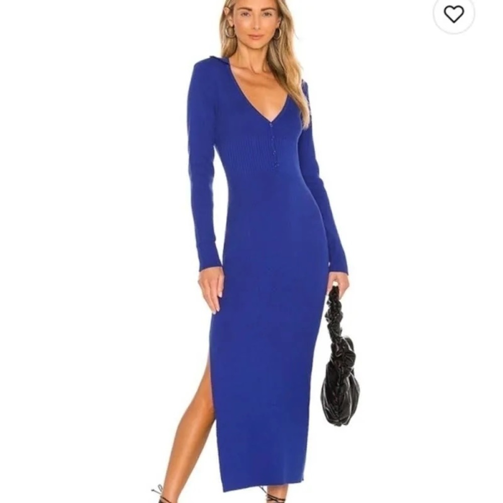 Bardot Blue Bodycon Midi Knit Sweater Dress | MIDI | Size S